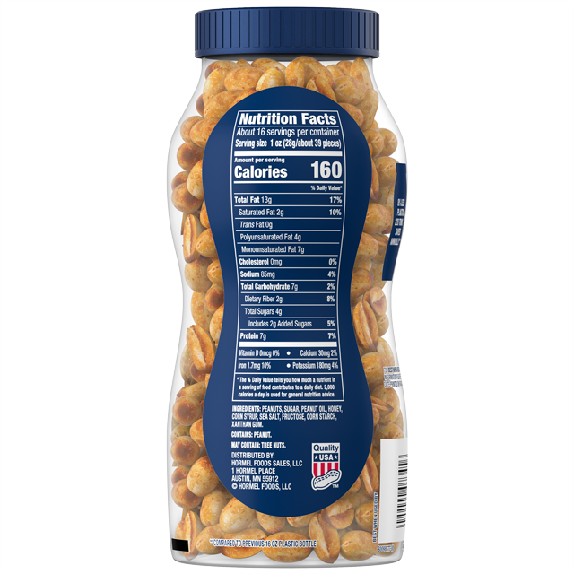 PLANTERS® Honey Roasted Dry Roasted Peanuts, 16 oz jar - PLANTERS