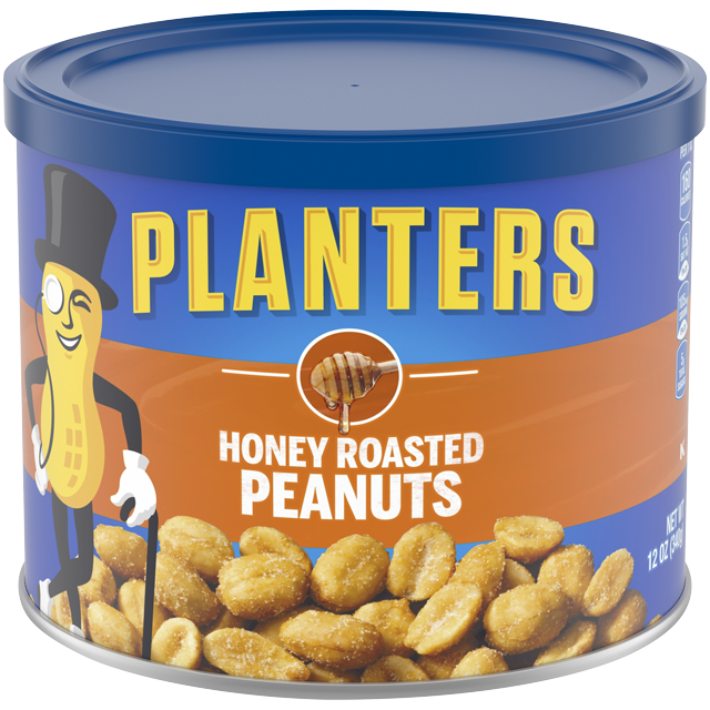 PLANTERS Honey Roasted Peanuts 12 Oz Can PLANTERS Brand