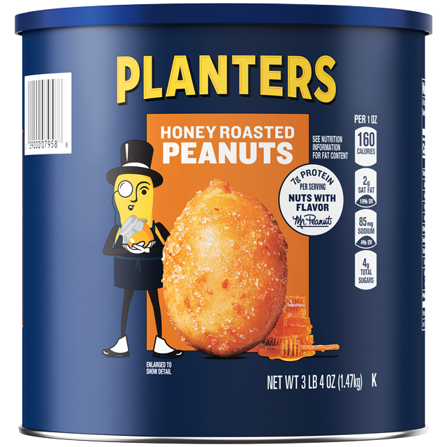 PLANTERS® Honey Roasted Dry Roasted Peanuts, 16 oz jar - PLANTERS