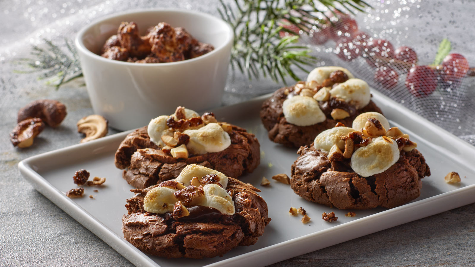 Toasted Marshmallow Topped Hot Cocoa Cookies